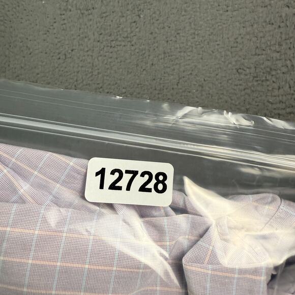 Ede and Ravenscroft Dress Shirt Mens 16.5 - 42 Purple Plaid Button French Cuff - Picture 8 of 8